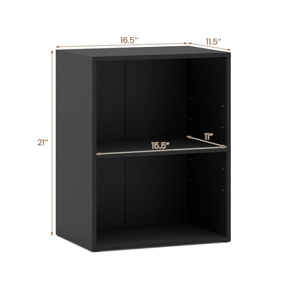2-Cube Bookcase Floor Standing Open Bookshelf with 5-Position Adjustable Shelf