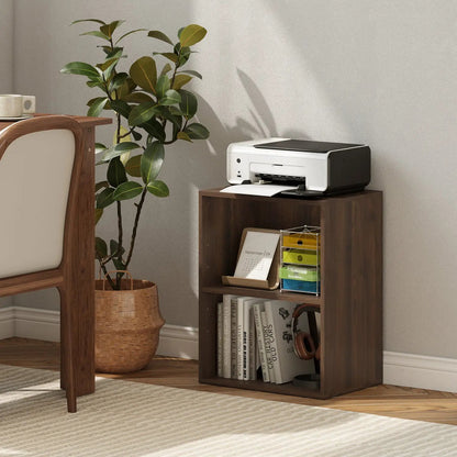 Two Cube Bookshelf Adjustable Shelf Dark Walnut