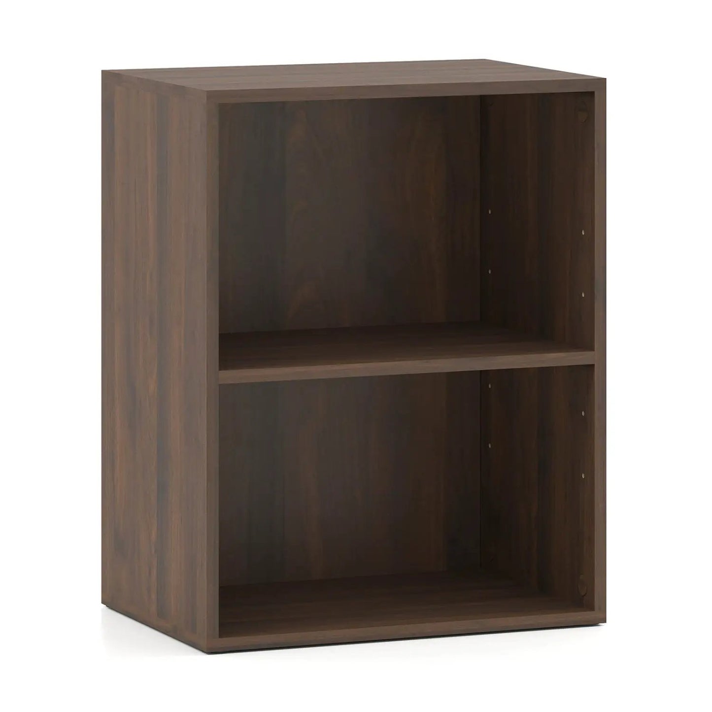 Two Cube Bookshelf Adjustable Shelf Dark Walnut