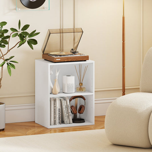 2-Cube Bookcase Set of 2 Floor Standing Open Bookshelf w/ 5-Position Adjustable Shelf - Tampa Home & Garden Store