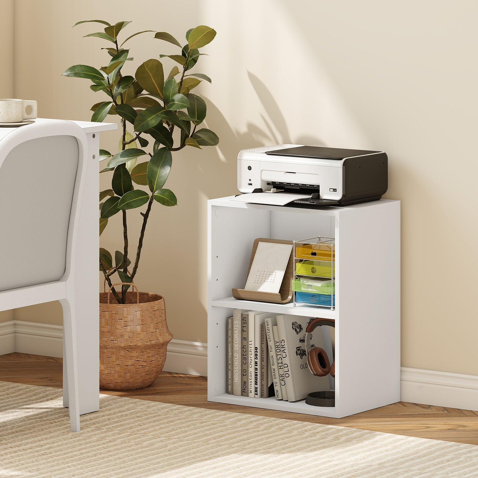 2-Cube Bookcase Set of 2 Floor Standing Open Bookshelf w/ 5-Position Adjustable Shelf - Tampa Home & Garden Store