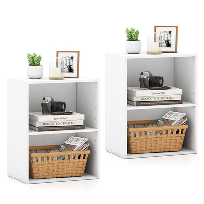 2-Cube Bookcase Set of 2 Floor Standing Open Bookshelf w/ 5-Position Adjustable Shelf - Tampa Home & Garden Store
