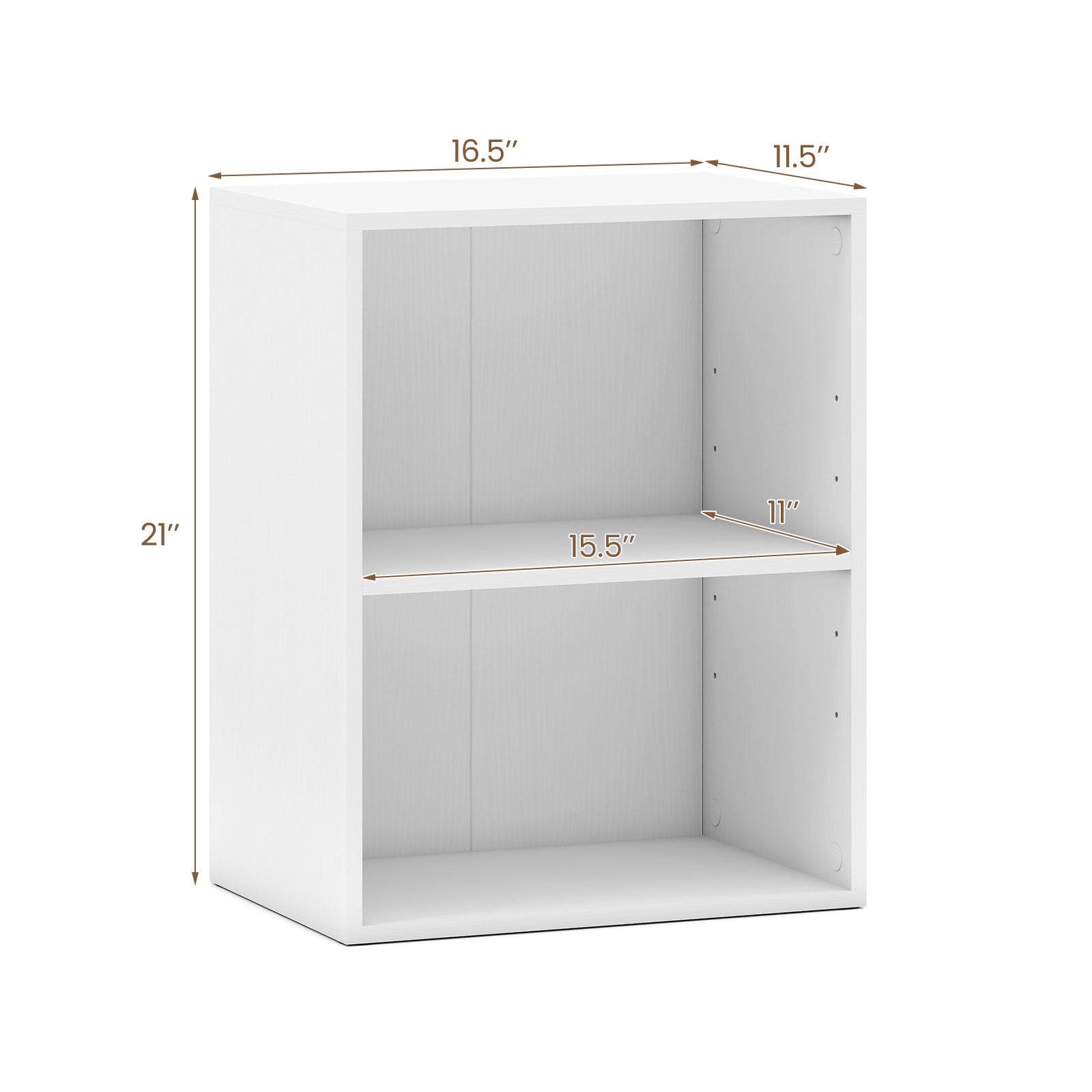2-Cube Bookcase Set of 2 Floor Standing Open Bookshelf w/ 5-Position Adjustable Shelf - Tampa Home & Garden Store