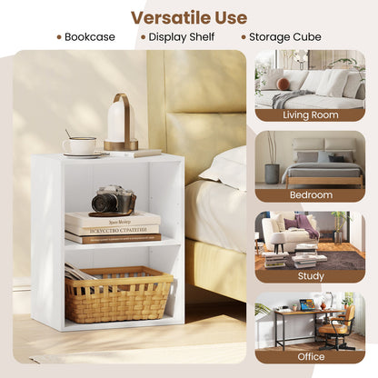 2-Cube Bookcase Set of 2 Floor Standing Open Bookshelf w/ 5-Position Adjustable Shelf - Tampa Home & Garden Store
