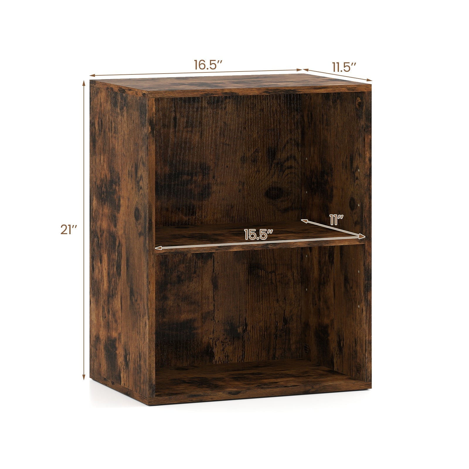 2-Cube Bookcase Set of 2 Floor Standing Open Bookshelf w/ 5-Position Adjustable Shelf - Tampa Home & Garden Store