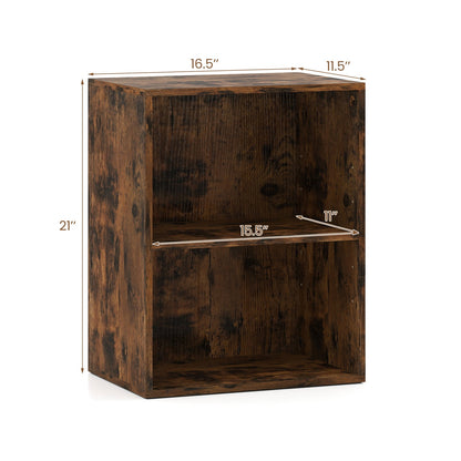 2-Cube Bookcase Set of 2 Floor Standing Open Bookshelf w/ 5-Position Adjustable Shelf - Tampa Home & Garden Store
