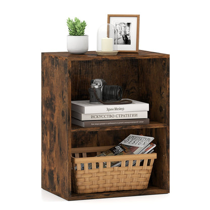 2-Cube Bookcase Set of 2 Floor Standing Open Bookshelf w/ 5-Position Adjustable Shelf - Tampa Home & Garden Store
