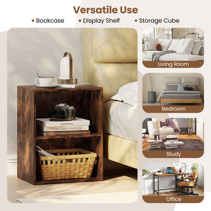 2-Cube Bookcase Set of 2 Floor Standing Open Bookshelf w/ 5-Position Adjustable Shelf - Tampa Home & Garden Store