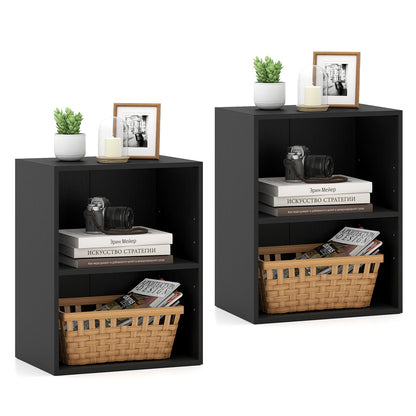 2-Cube Bookcase Set of 2 Floor Standing Open Bookshelf w/ 5-Position Adjustable Shelf - Tampa Home & Garden Store