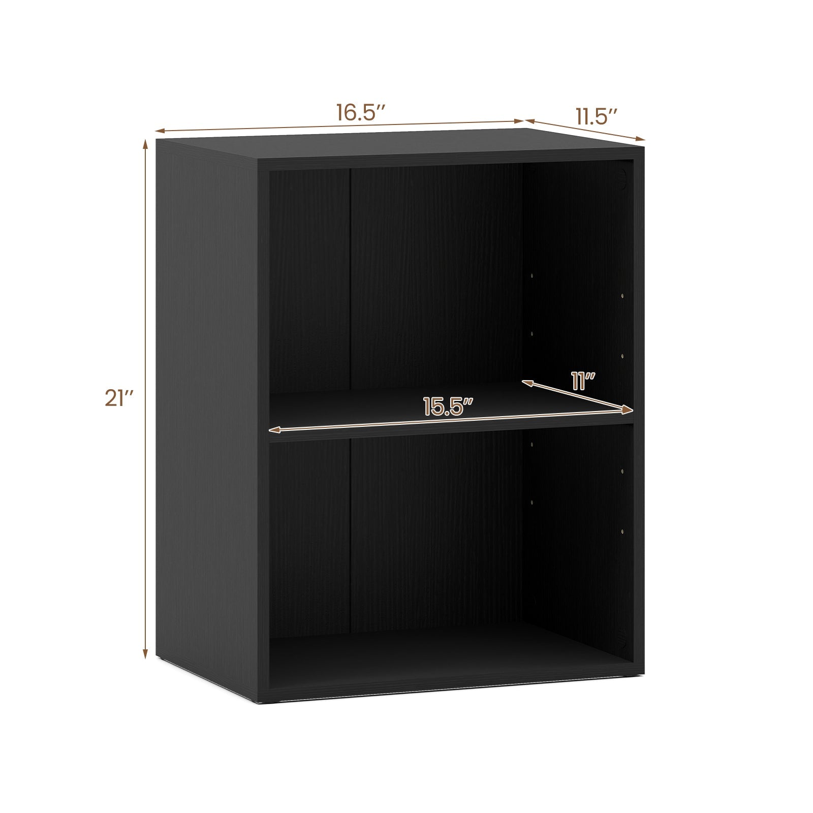 2-Cube Bookcase Set of 2 Floor Standing Open Bookshelf w/ 5-Position Adjustable Shelf - Tampa Home & Garden Store