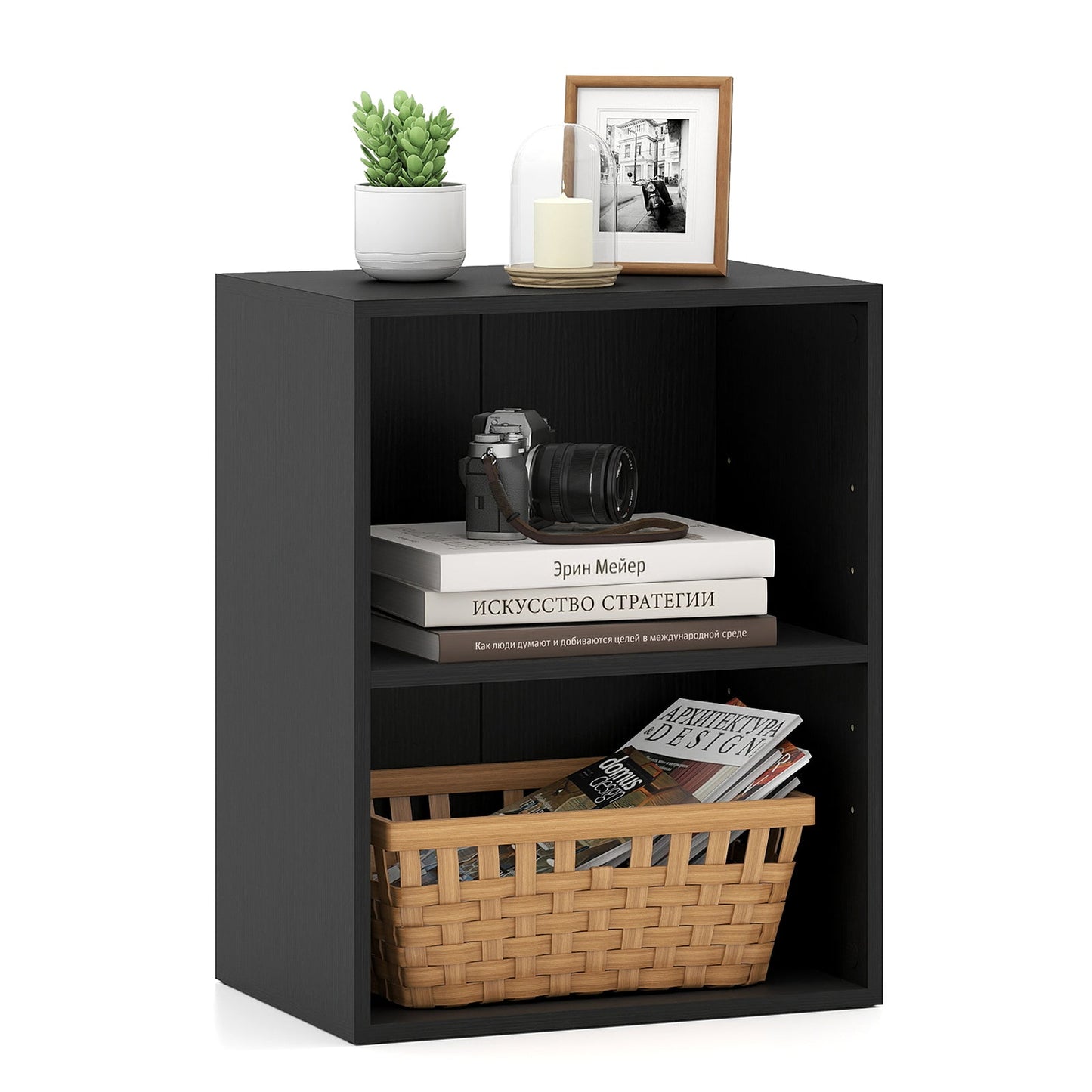 2-Cube Bookcase Set of 2 Floor Standing Open Bookshelf w/ 5-Position Adjustable Shelf - Tampa Home & Garden Store