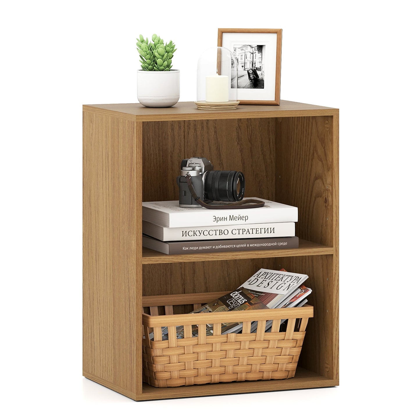 2-Cube Bookcase Set of 2 Floor Standing Open Bookshelf w/ 5-Position Adjustable Shelf - Tampa Home & Garden Store