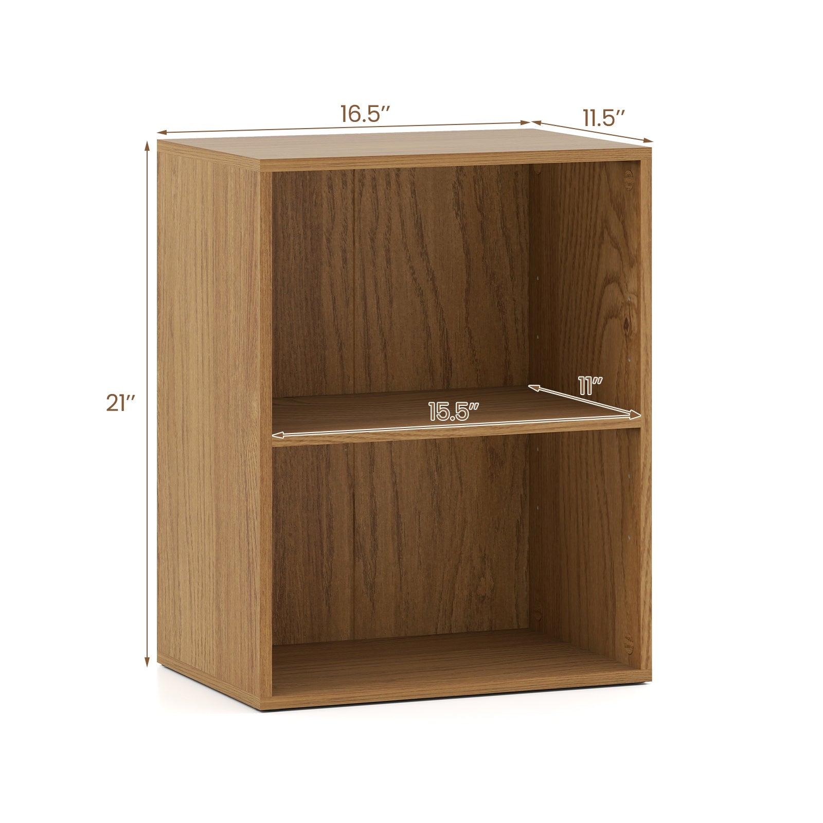 2-Cube Bookcase Set of 2 Floor Standing Open Bookshelf w/ 5-Position Adjustable Shelf - Tampa Home & Garden Store