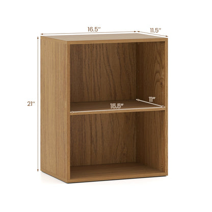 2-Cube Bookcase Set of 2 Floor Standing Open Bookshelf w/ 5-Position Adjustable Shelf - Tampa Home & Garden Store