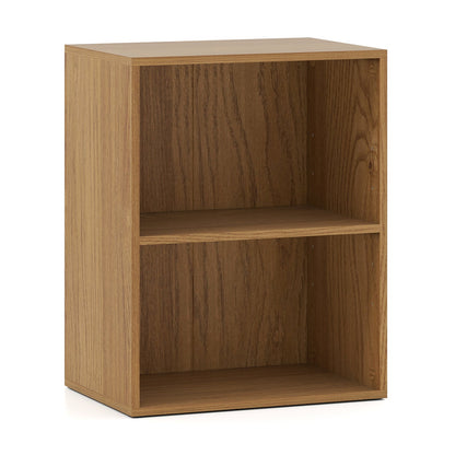 2-Cube Bookcase Set of 2 Floor Standing Open Bookshelf w/ 5-Position Adjustable Shelf - Tampa Home & Garden Store