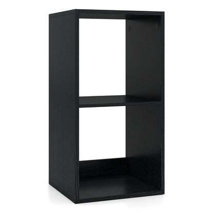 Estantería de 2 cubos con riel trasero para sala de estar dormitorio - Blanco