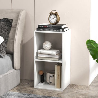 Estantería de 2 cubos con riel trasero para sala de estar dormitorio - Blanco