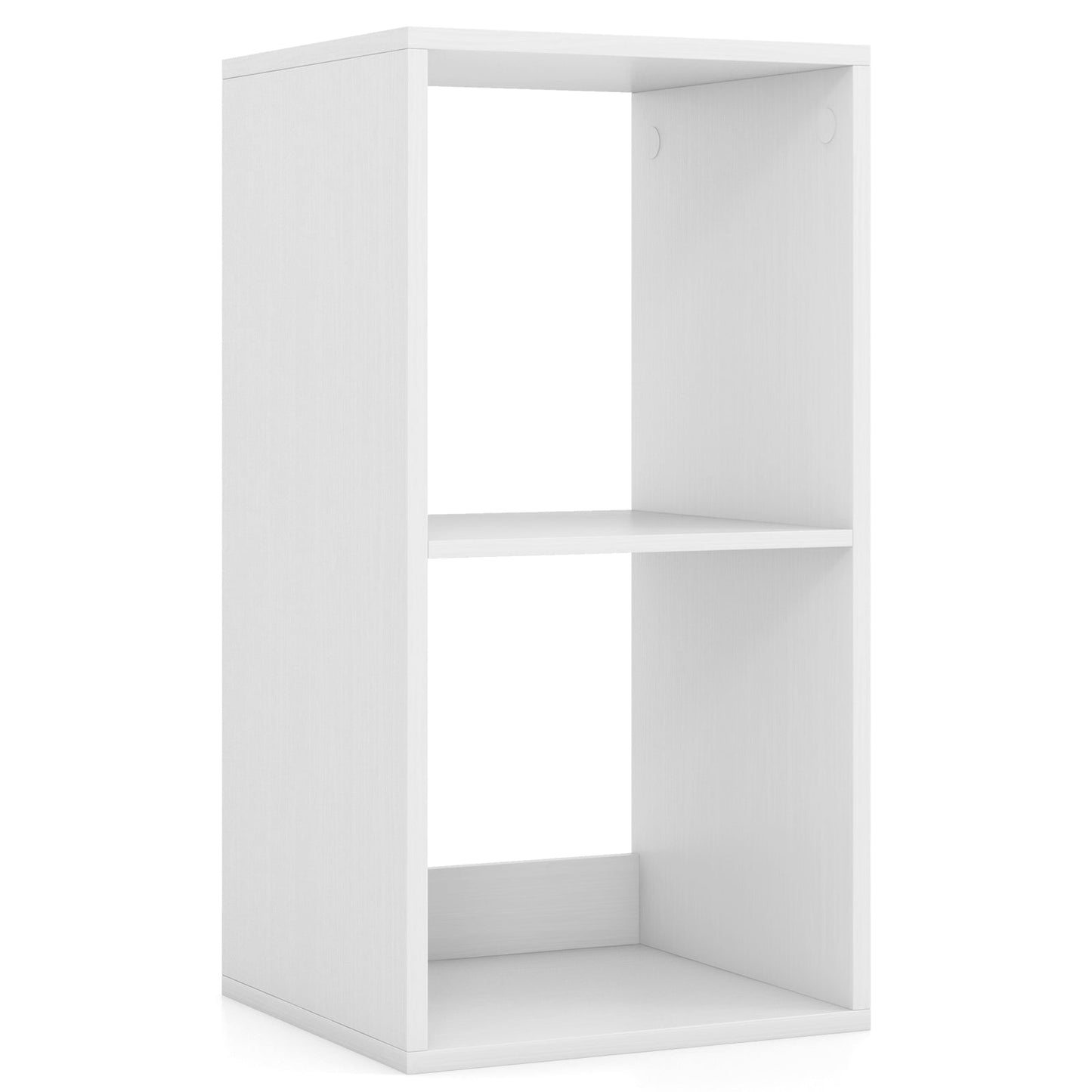 Estantería de 2 cubos con riel trasero para sala de estar dormitorio - Blanco