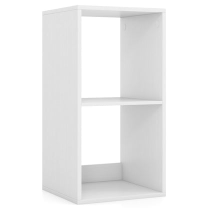 Estantería de 2 cubos con riel trasero para sala de estar dormitorio - Blanco