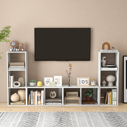 Estantería de 2 cubos con riel trasero para sala de estar dormitorio - Blanco
