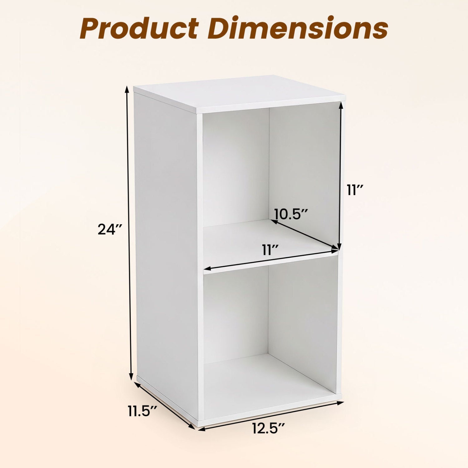 2-Cube Bookshelf with Anti-Tipping Kit in white by DirectDeals, open cubby shelves on Tampa Home & Garden Store