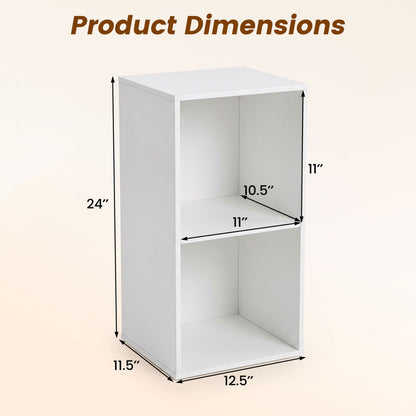 2-Cube Bookshelf with Anti-Tipping Kit in white by DirectDeals, open cubby shelves on Tampa Home & Garden Store