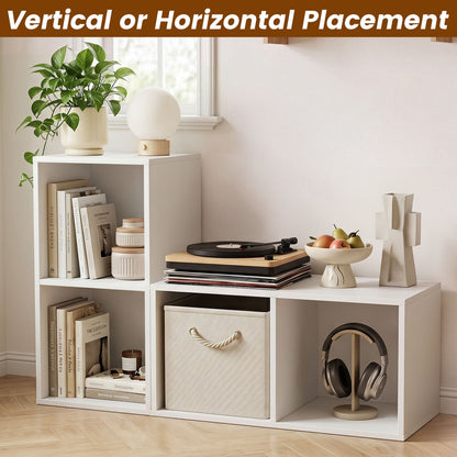 2-Cube Bookshelf with Anti-Tipping Kit in white by DirectDeals, compact modular storage on Tampa Home & Garden Store
