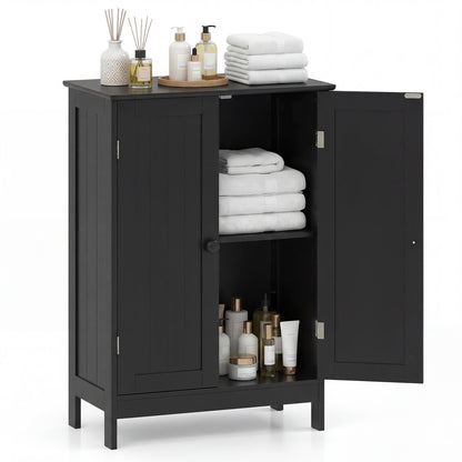 Mueble de baño con doble puerta para almacenamiento en el suelo - Marrón