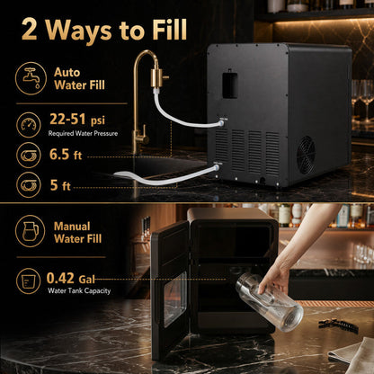 DirectDeals Countertop Ice Ball Maker for 2-Inch spheres, black maker with auto or manual fill on Tampa Home & Garden Store