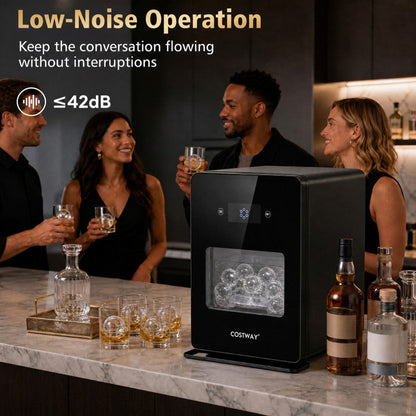 Countertop ice maker by Costway for 2-inch sphere ice balls, black compact unit on Tampa Home & Garden Store