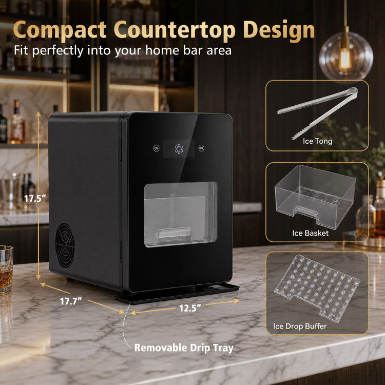 Countertop ice ball maker for 2 inch spheres, black ice maker with removable drip tray on Tampa Home & Garden Store
