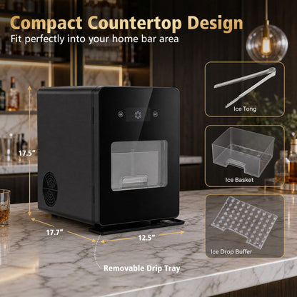 Countertop ice ball maker for 2 inch spheres, black ice maker with removable drip tray on Tampa Home & Garden Store
