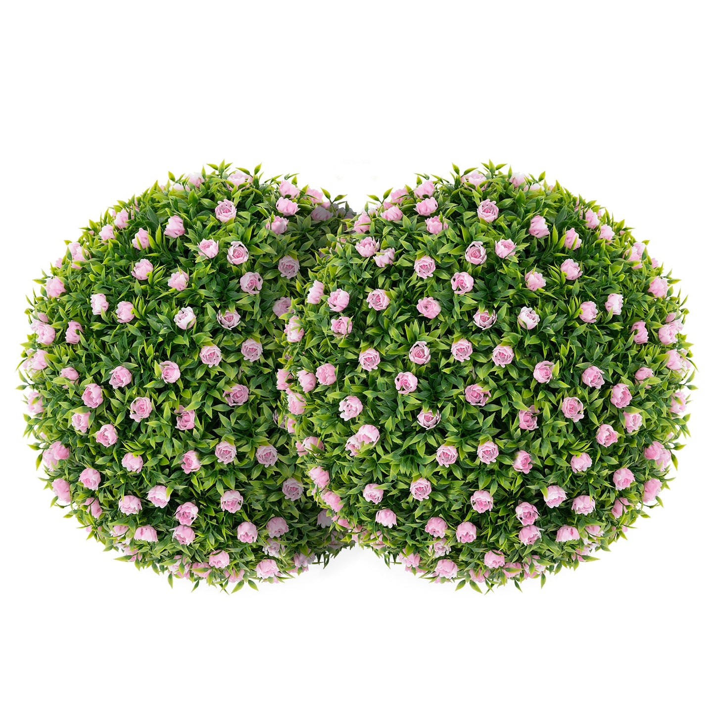 2 bolas de topiario artificiales de 44.5 cm, bolas decorativas de imitación con flores rosas