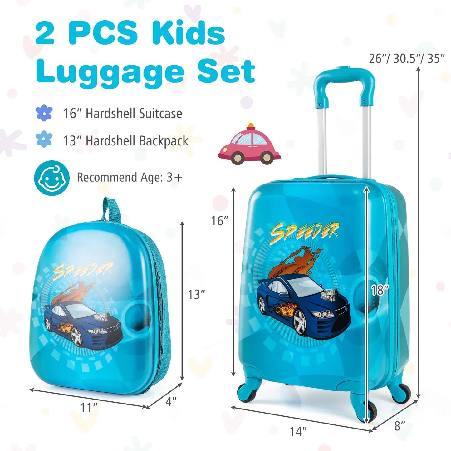 Kids Luggage Set With Spinner Wheels For Travel