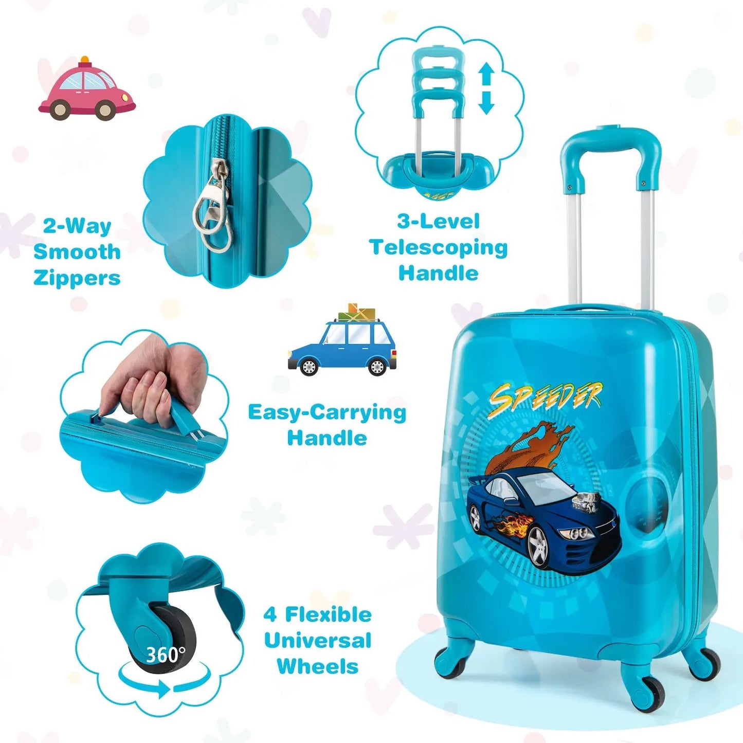 Kids Luggage Set With Spinner Wheels For Travel