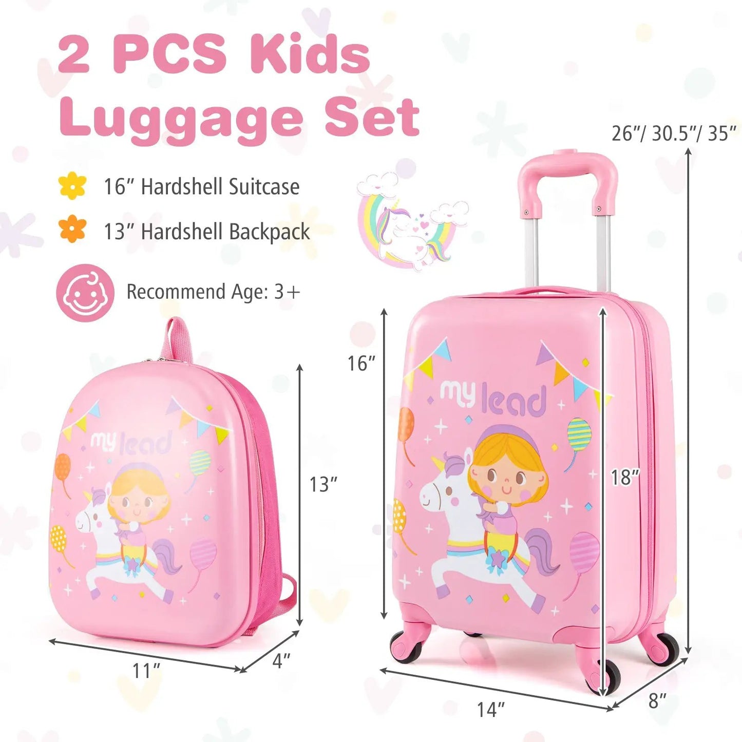 Kids Luggage Set With Spinner Wheels For Travel