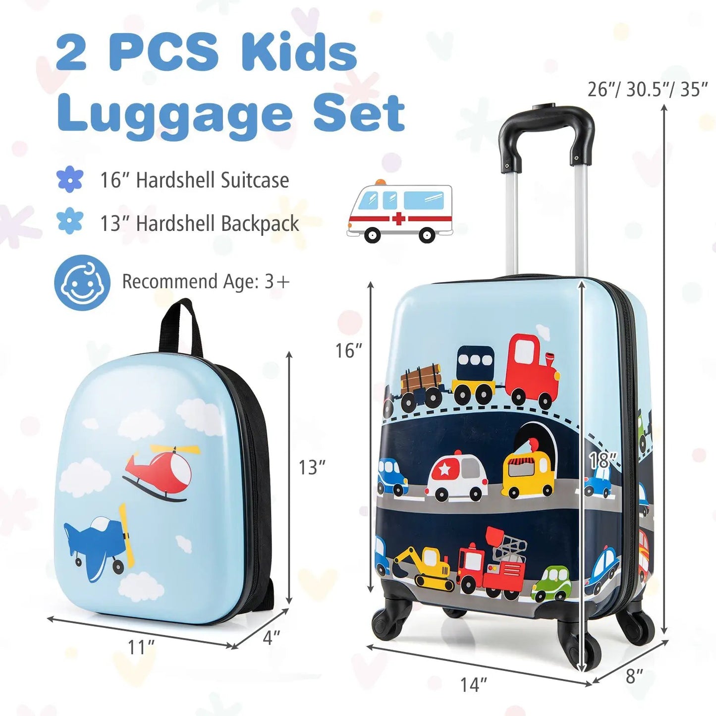Kids Luggage Set With Spinner Wheels For Travel