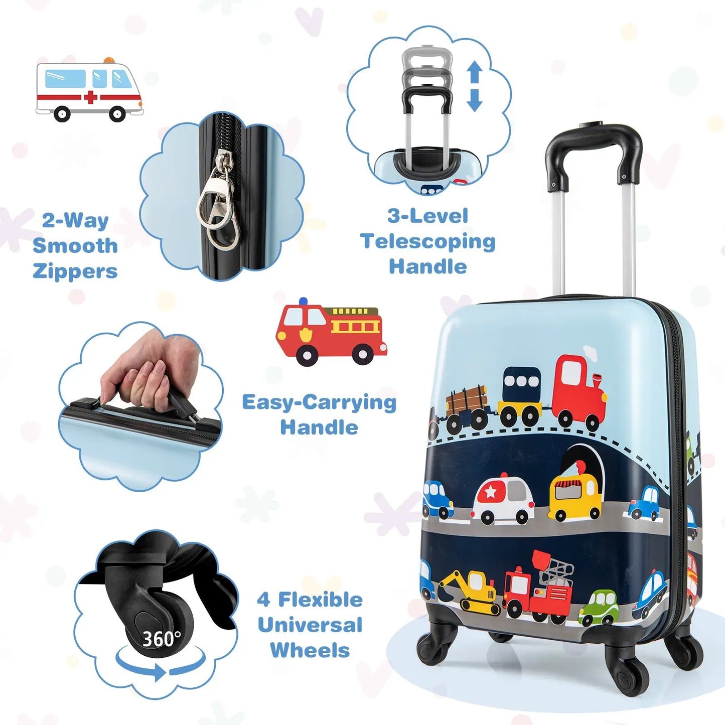 Kids Luggage Set With Spinner Wheels For Travel