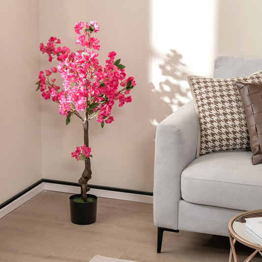 2 Pack 41 Inch Artificial Plum Blossom Tree Fake Floral Plant with 92 Flowers-Red - Tampa Home & Garden Store