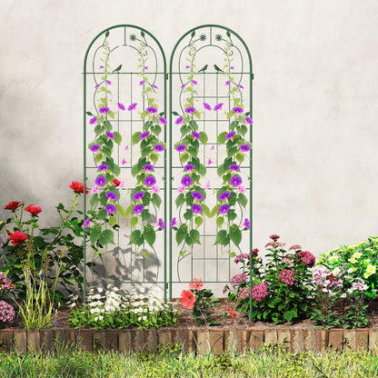 2 Pack 71 x 20 Inch Metal Garden Trellis Rustproof Plant Support for Climbing Plants