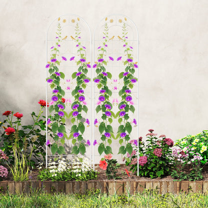 2 Pack 71 x 20 Inch Metal Garden Trellis Rustproof Plant Support for Climbing Plants