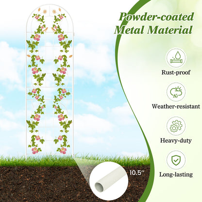 2 Pack 71 x 20 Inch Metal Garden Trellis Rustproof Plant Support for Climbing Plants