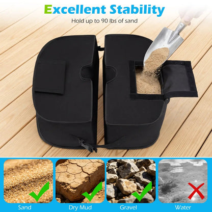 2 Pack 90 Lbs Umbrella Base Sandbags Stable