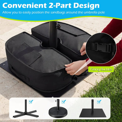 2 Pack 90 Lbs Umbrella Base Sandbags Stable