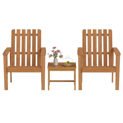 Acacia Wood Patio Chair With Curved Armrests