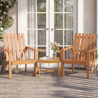Acacia Wood Patio Chair With Curved Armrests