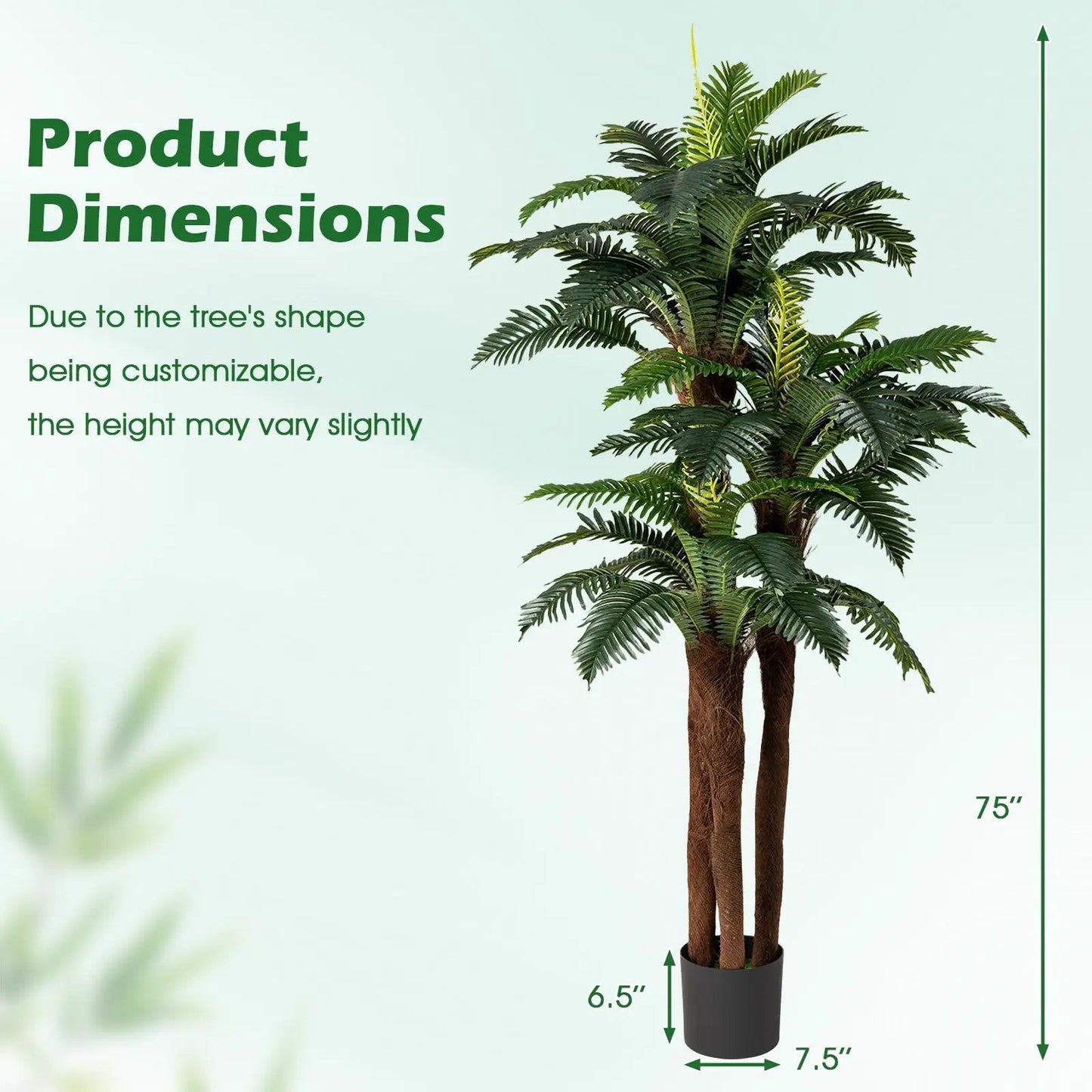 2 Pack Artificial Palm Trees 6.3 ft Tall Indoors