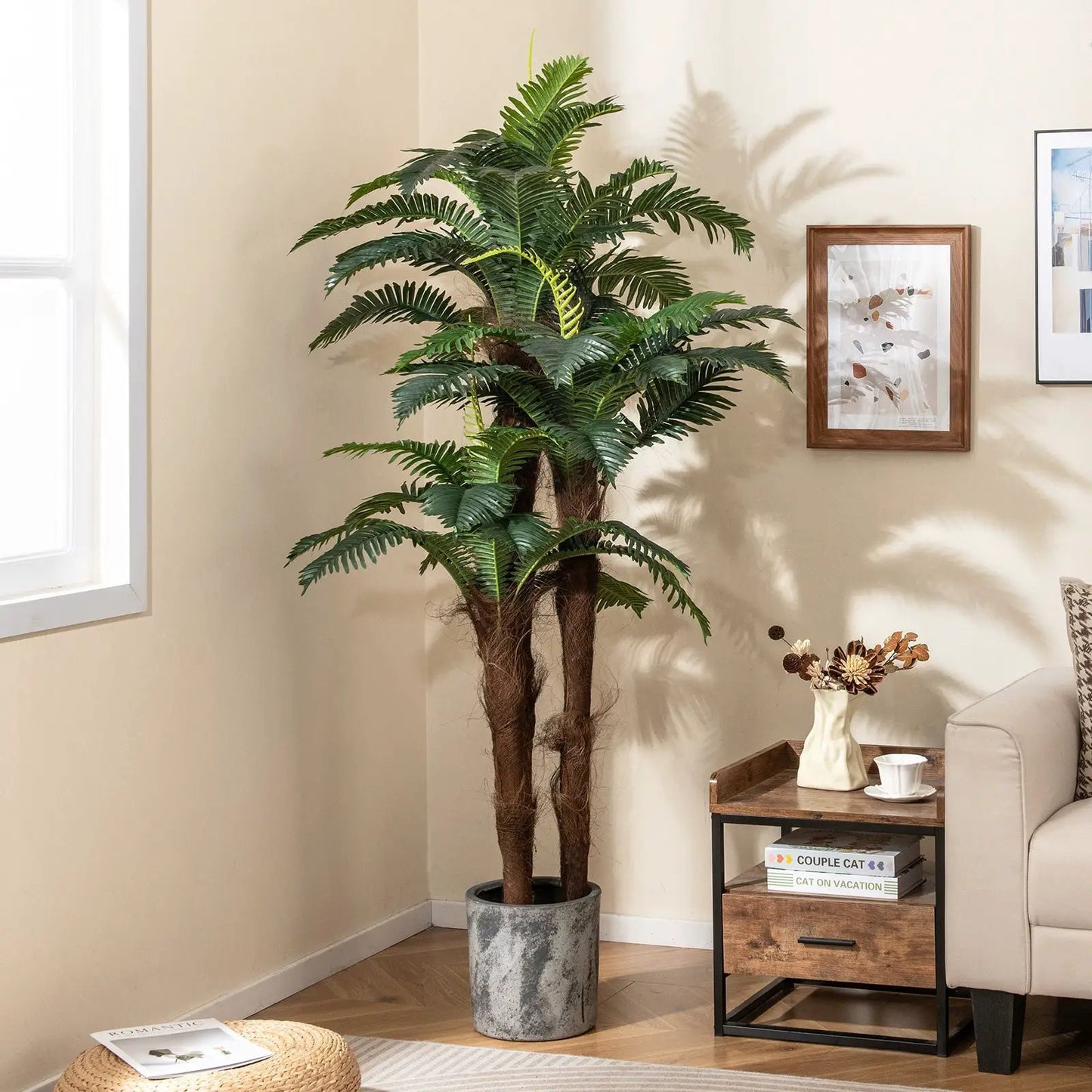2 Pack Artificial Palm Trees 6.3 ft Tall Indoors
