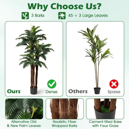 2 Pack Artificial Palm Trees 6.3 ft Tall Indoors