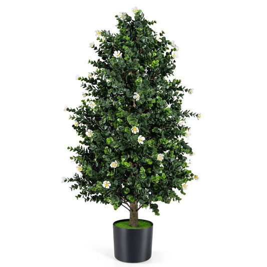 2 Pack Faux Topiary Cone Tree Potted Plant